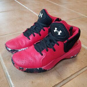 UA Lockdown Size 5.5Y Youth Red Basketball Shoes - No Footbeds - Under Armour